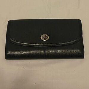 Coach Black Leather Wallet/Clutch